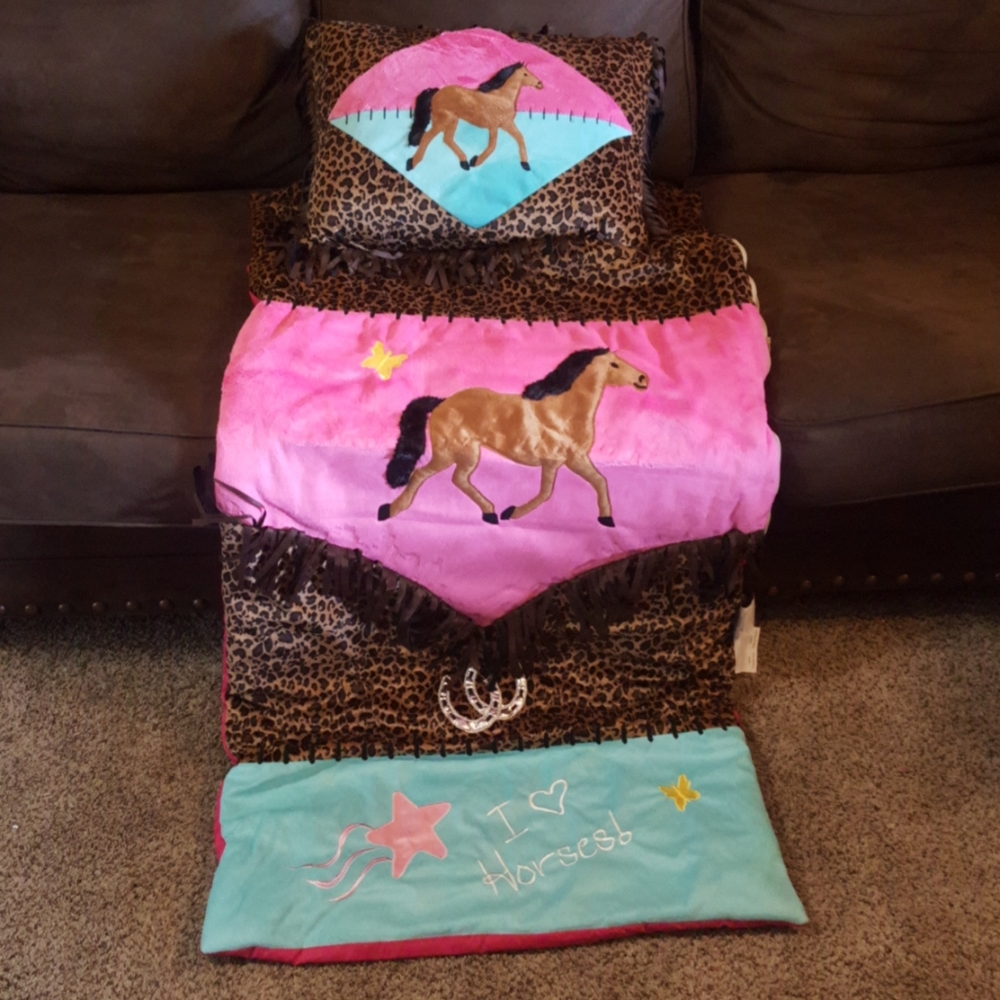 Plush kids western sleeping bag